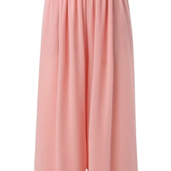 Rose Pink Strapless Wide-Leg Jumpsuit | Size L | NWOT | Flowy & Flattering - Picture 7 of 11